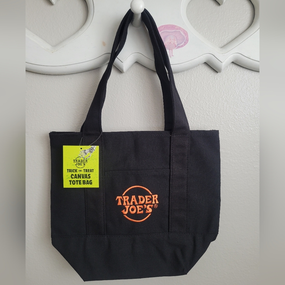 Trader Joe's Black Canvas Mini Tote Bag